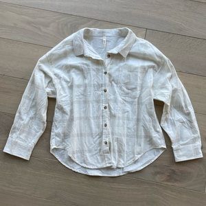 Lexi Brown Cream Plaid Corduroy Button Down Size S/M